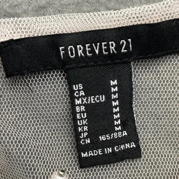 Forever 21 Women Sheer Pearl Mesh Top Medium Coquette SoftGirl Fairycore Y2K - Picture 6 of 6